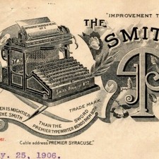 Smith Premier Typewriter Co. Richmond, VA Letterhead to: Dunsmore Business 1906