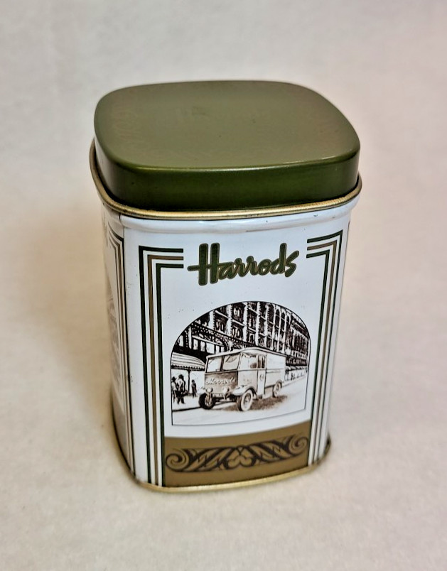 Bag Sampler Tin - 1980s - White W/ Green & Gold