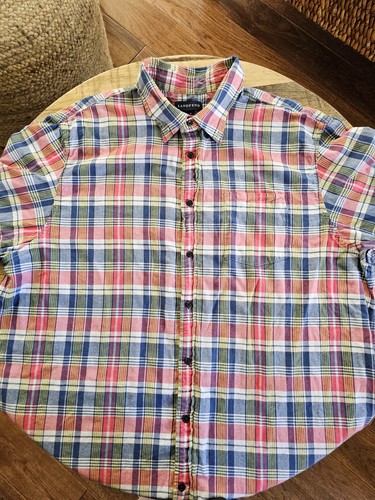 Camicia Lands End multicolore a quadri manica corta con bottoni cotone XL alta - Foto 5 di 8