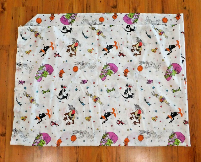 Looney Tunes Space Jam Bed Sheet Flat Sheet Twin Sized Rare Fabric Taz