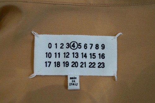 MAISON MARTIN MARGIELA Nude Beige Silk Collared Long Sleeve Shirt Dress 40 UK8 - Picture 5 of 5