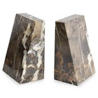 Onyx Marble Bookends (Black and Gold)