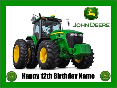 John Deere Tractor Edible Cake Topper Icing Tractor Cake Decorations (3 Sizes)
