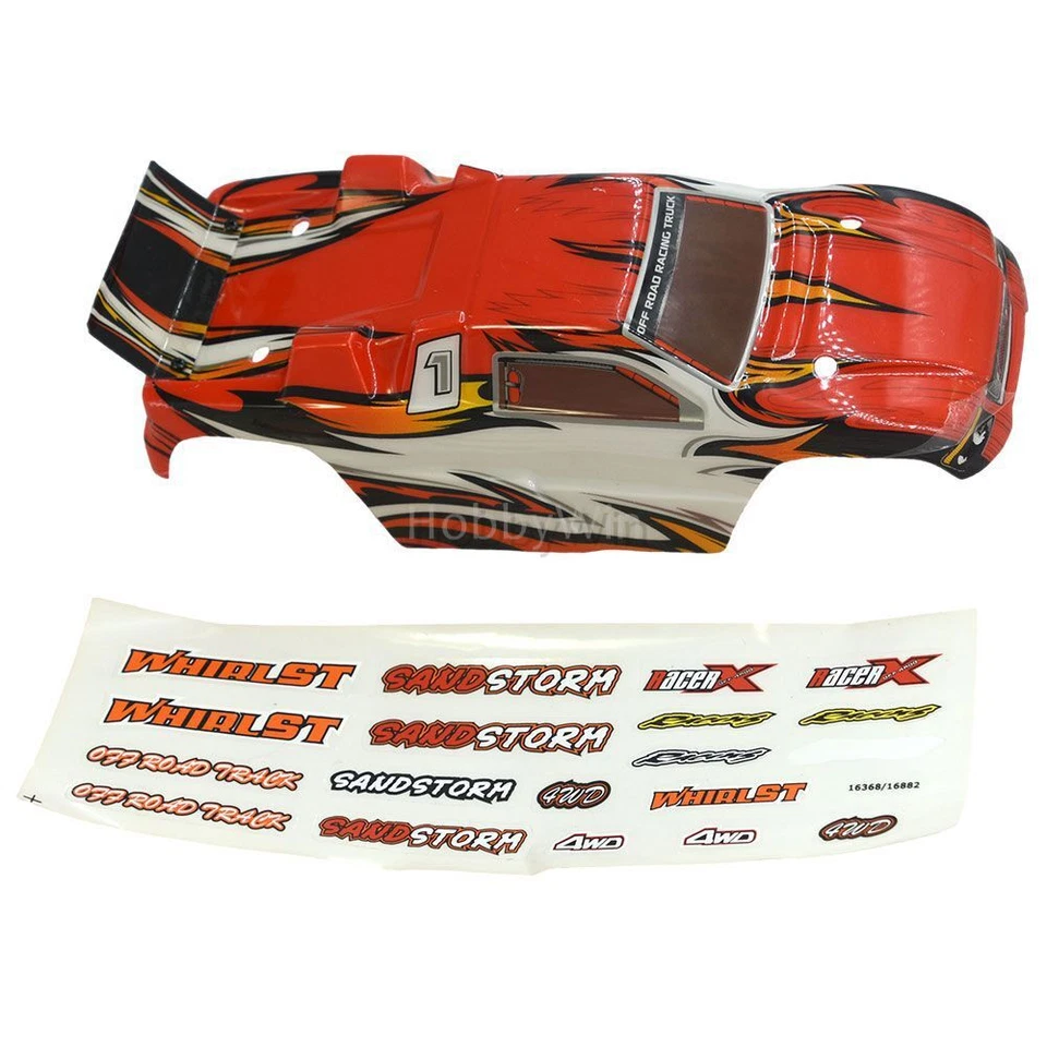 HBX part 16305 Truggy Body (Red) + Decals for Haiboxing 1/16 RC Truggy 16882 - Image 3 of 4