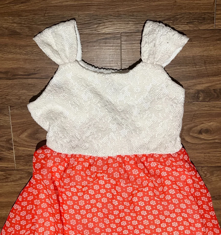 Vestido Ediciones Raras Niña Grande Alto Bajo Beige y Naranja Niños Talla 8-16 años Foto 3 de 4