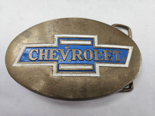 1979 Vintage Solid Brass Chevrolet Oval Belt Buckle