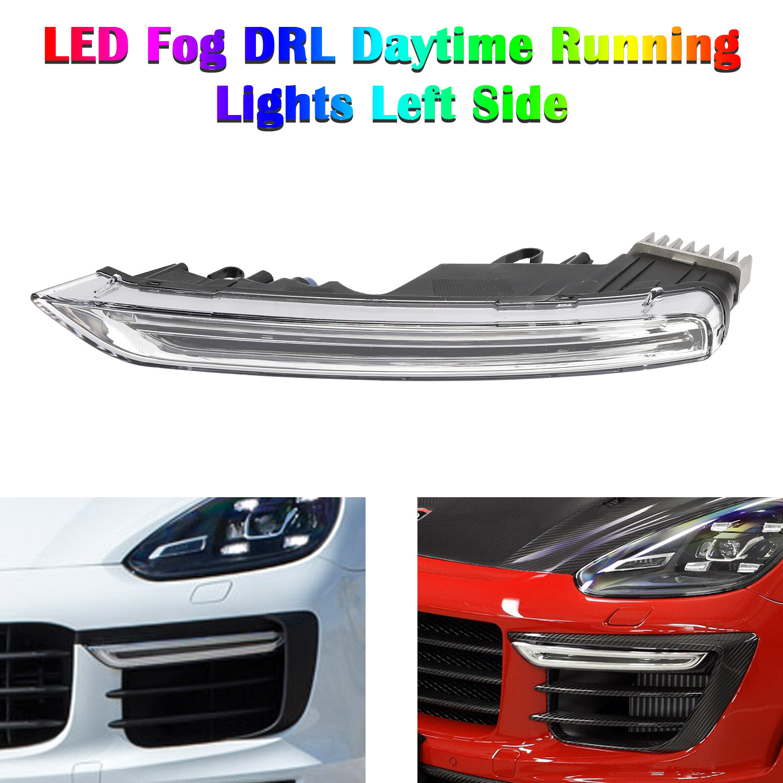 LED Fog DRL Daytime Running Lights Left Side For Porsche Cayenne 958 2015-2017