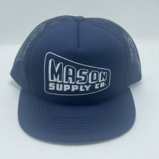 VINTAGE YUPOONG OSFA Mason Supply Company Snap Back Hat Cap Blue