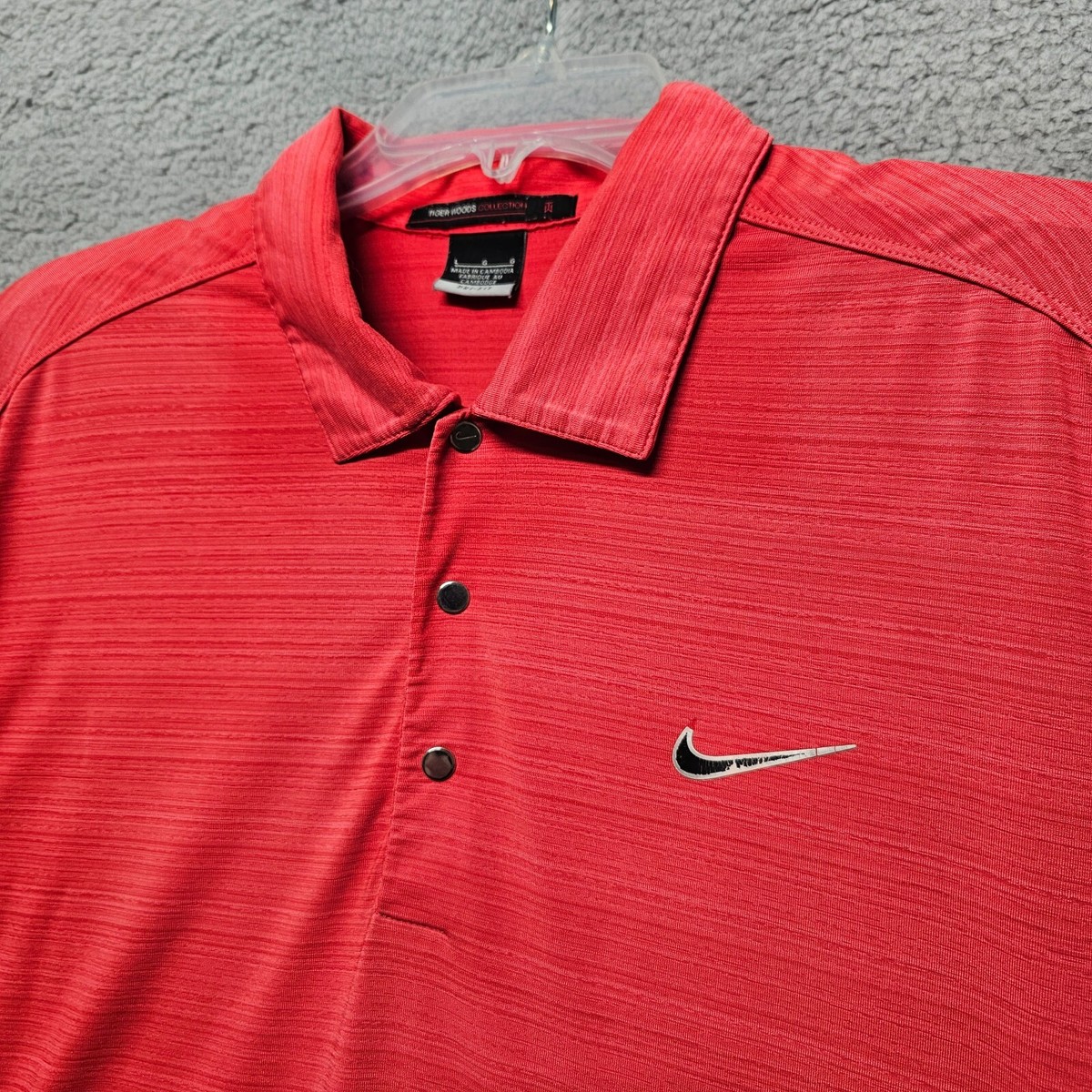Nike Tiger Woods Polo Shirt Men's Large DRY FIT Golf Shirt 457988