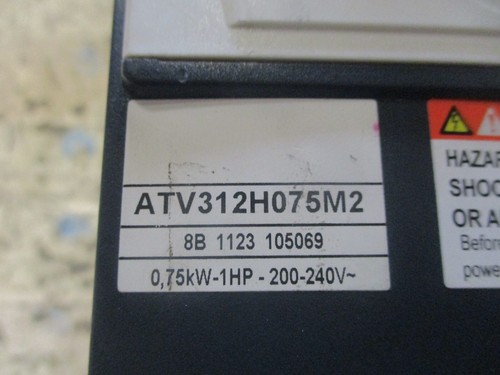 Schneider ATV312H075M2 Altivar AC Drive 0.75kW 1HP 200-240VAC 4.8Amps *Tested* - Picture 5 of 6