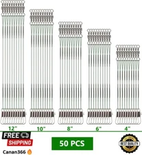 50 Pcs Green Stainless Fishing Leaders with snap and Swivel, Anti-bite Stainless