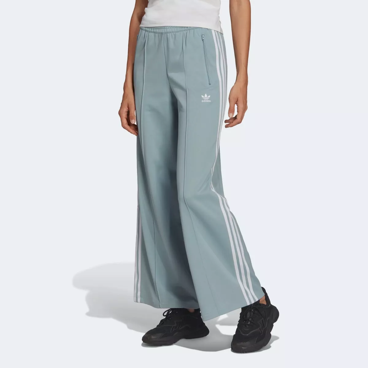 Adidas track pants womens wide best sale leg