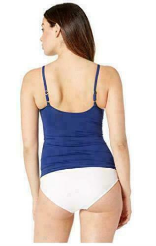 LAUREN RALPH LAUREN Beach Club Solids OTS Slimming Tankini Top sz 10 Indigo Blue - Picture 2 of 2