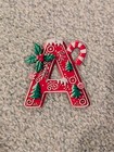 "A" Alphabet Ornament For Christmas Tree Candy Cane Initial Letter Hanging — photo 3