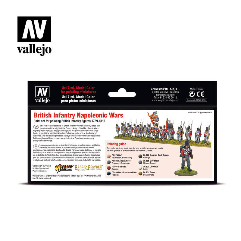 Thumbnail - Vallejo Model Color British Infantry Napoleonic Paint Set 70.163 Black