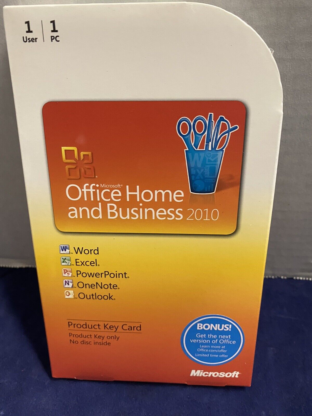 NEW MICROSOFT OFFICE 2010 HOME AND BUSINESS PRODUCT KEY CARD (PKC)
