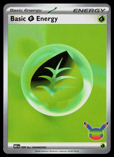 Basic Grass Energy 009 Holo 30th Celebration MEE Pokemon NM