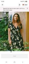 Christy Dawn simple Dawn black&white floral midi cottagecore dress sz Small