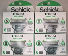 4 Count SCHICK HYDRO SENSITIVE 6 Refill Cartridges 24 Total Carts