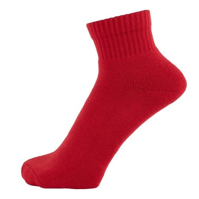 ZAKIRA Finest Combed Cotton Terry Lined Athletic Sports Ankle 6-9, Red 