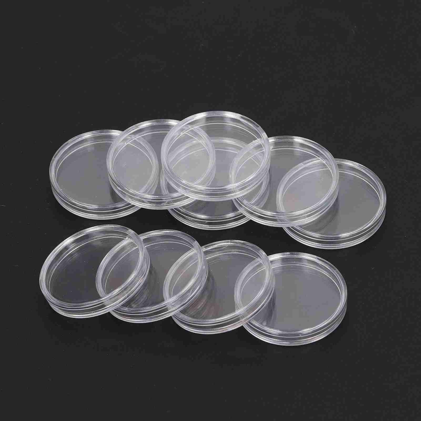 100pcs Clear Coin Capsules Foam Sealed Coin Holder Case For Coin Collectors New