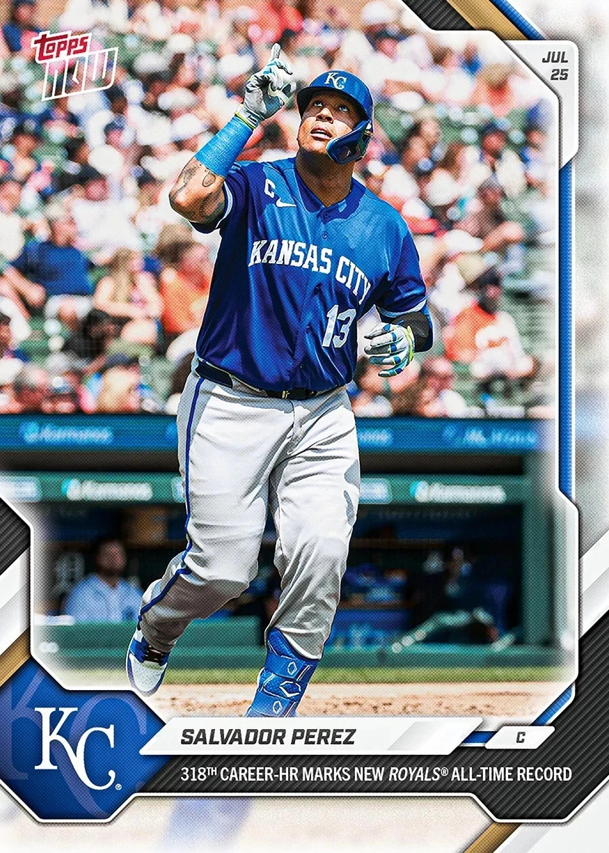 Salvador Perez 2026 MLB Topps Now 485 - 318 HRs All Time Royals Record - PRESALE
