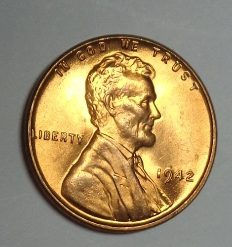 1942-P Lincoln Wheat Penny Cent Red BU Uncirculated From Original Roll