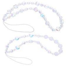 2 Pcs Cute Phone Charm Mobile Bead Chain School Bag Pendant Strap
