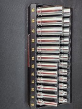 Snap-on 224sffsm 38 Drive 6pt Metric Shallow Deep Chrome Socket Set Used Snap-on 224sffsm 38 Drive 6pt Metric Shallow Deep Chrome Socket Set Used