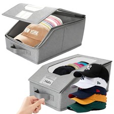 2 Pcs Stackable Baseball Cap Organizer, Washable Odorless Oxford Cloth with S...