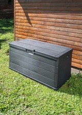 Baule Cassapanca 340 Litri Effetto Legno da Esterno: Ampio Spazio di Stoccaggio,