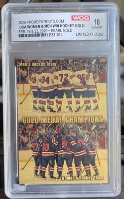 2026 USA Men s & Women s Olympic Gold Medal Ice Hockey xx/250 GOLD Card G. Mint