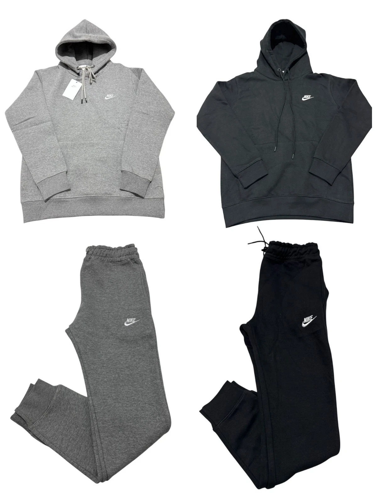 Nike Mens Club Logo Tracksuit Fleece Hoodie & Jogging Bottoms Black/Navy S-XL