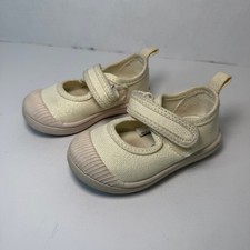 Cat Jack Toddler Marina Mary Jane Sneakers Cream Shimmer Canvas Girls Size 4