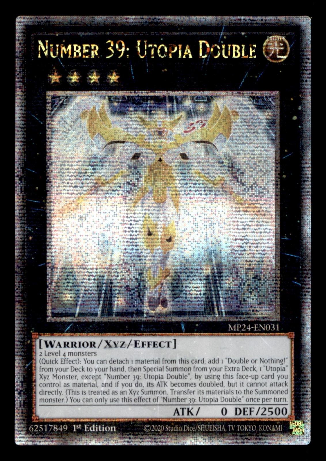 Number 39: Utopia Double MP24-EN031 YuGiOh 25th Anniversary Tin: Dueling Mirrors trading card — raw and PSA graded price guide