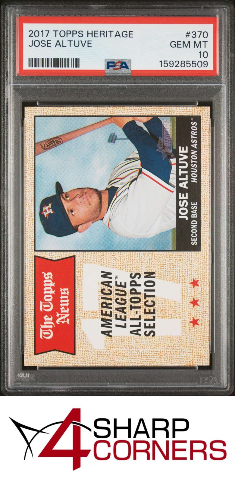 2017 TOPPS HERITAGE #370 JOSE ALTUVE ASTROS PSA 10 view 1