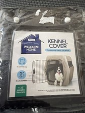 Petmate Modern Linen-Like Kennel Cover Fits 32  Plastic Kennel black gray New 