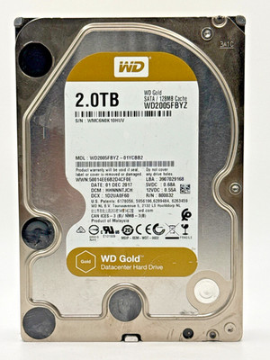 WD Gold WD2005FBYZ 2TB SATA 6Gb/s 3,5'' Datacenter HDD 100% Health & Performance