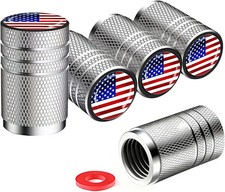 American Flag Chrome Tire Valve Stem Caps Silver 5 Pcspack Tire Valve Cap Se