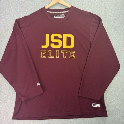 Game Wear JSD Elite Maroon Long Sleeve Performance Shirt Men s Medium