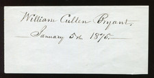 William Cullen Bryant American poet and journalist Signed Cut Bz2003