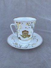 Rare LFZ Lomonosov Imperial Porcelain Coffee Cup & Saucer Set Pavlovsk