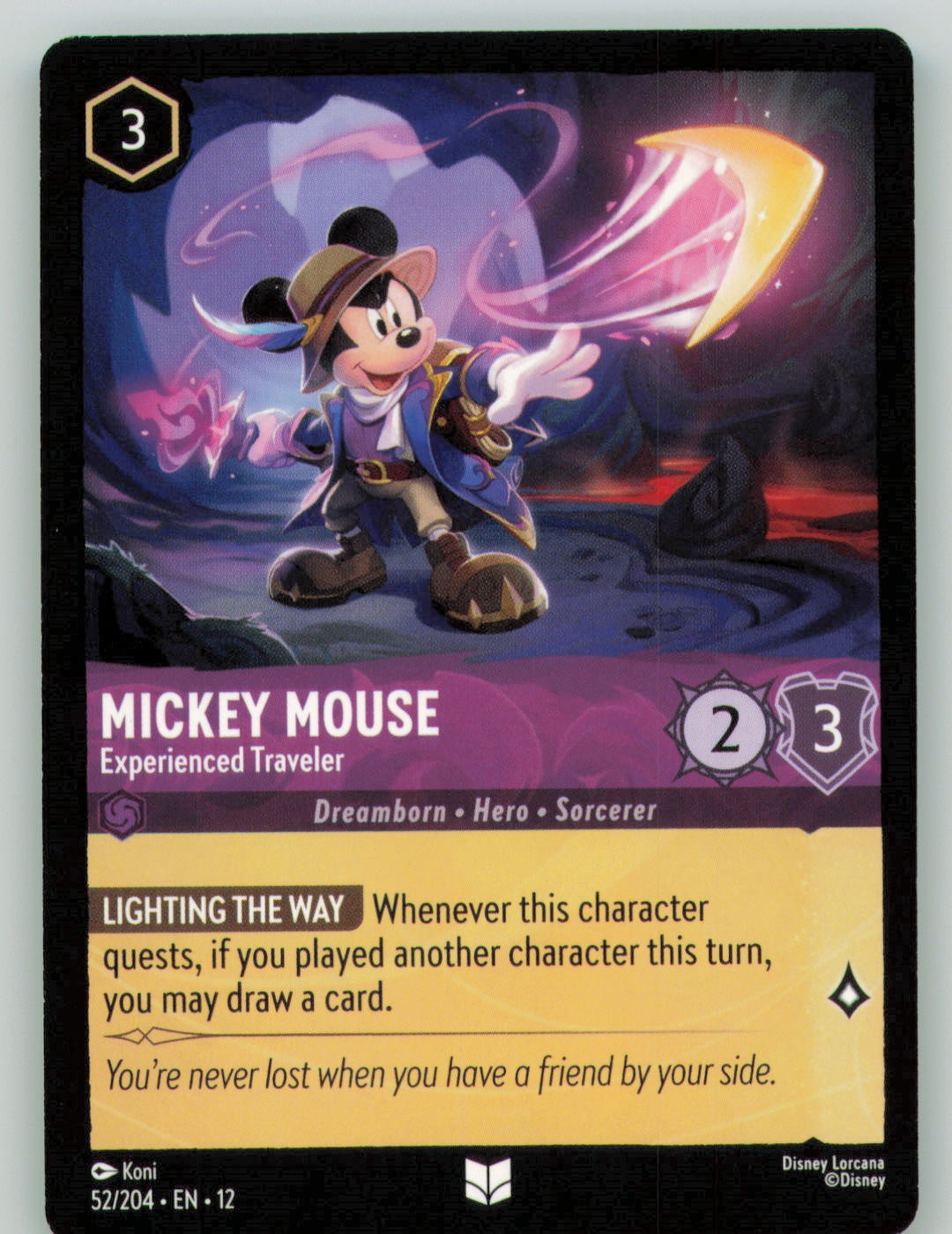 Mickey Mouse - Experienced Traveler 52/204 Wilds Unknown Lorcana Uncommon NM