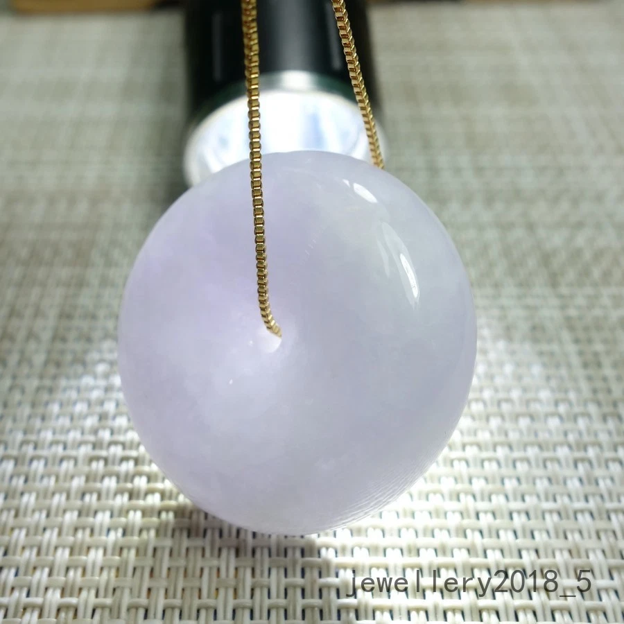 Certified Lavender Burma 100% natural A jadeite jade Donut Pendant 甜甜圈平安扣 - Image 3 of 4