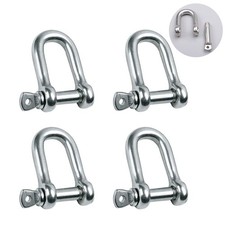Stainless Steel 304 D Shape Shackle 5/32", 1/4", 5/16",3/8", 9/16", for Chain...