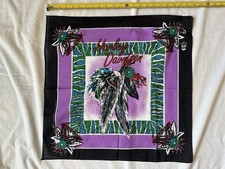 Vintage Harley Davidson Bandana Eagle Feathers Purple Black New Dead Stock