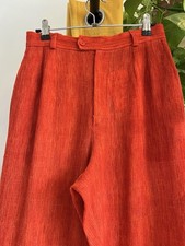Vintage Yves Saint Laurent Textured Orange Wool Pants Size 36 Made In France