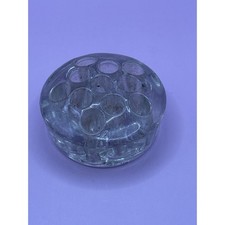 Vintage Clear Glass Flower Frog 11 Holes Domed Paperweight Floral Arranging 3 in