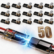 50Pcs Quick Connect Wire Connectors   Double Wire Plug in with Locking Buckle, F