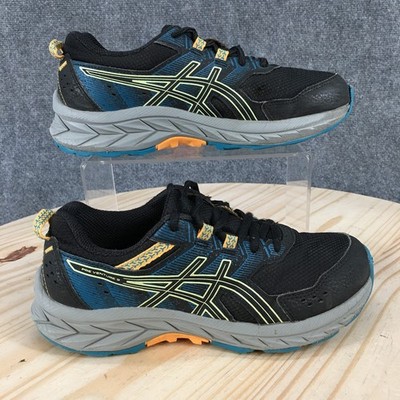 Asics Shoes Youth 4 Black Gel Venture 9 Running Sneakers Mesh Lace Up 1014A276